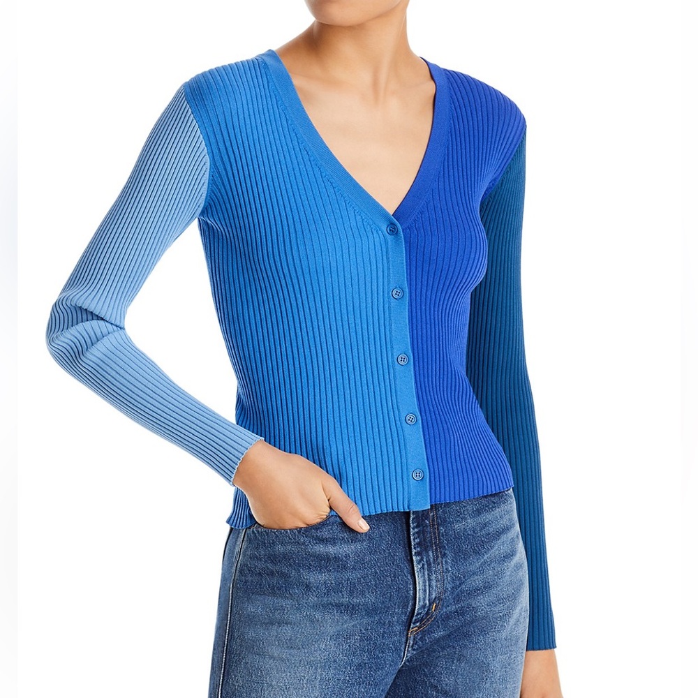 Staud color block cardigan nwt xs